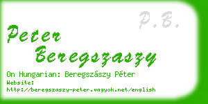 peter beregszaszy business card